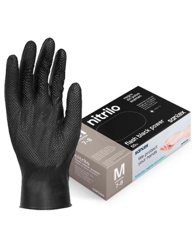 Luvas de Nitrilo - Flash Black Power 8.5 gr 